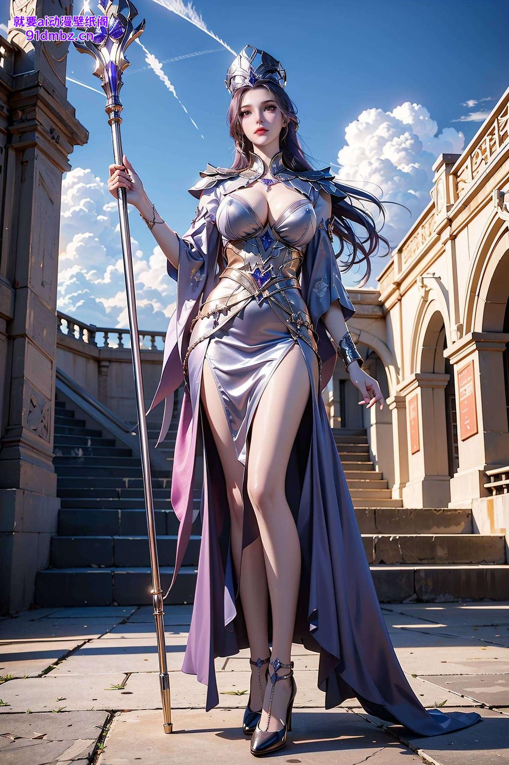 Windows 10的潮图壁纸这款比比东女王壁纸简直霸气侧漏！金色的权杖、深邃的眼神