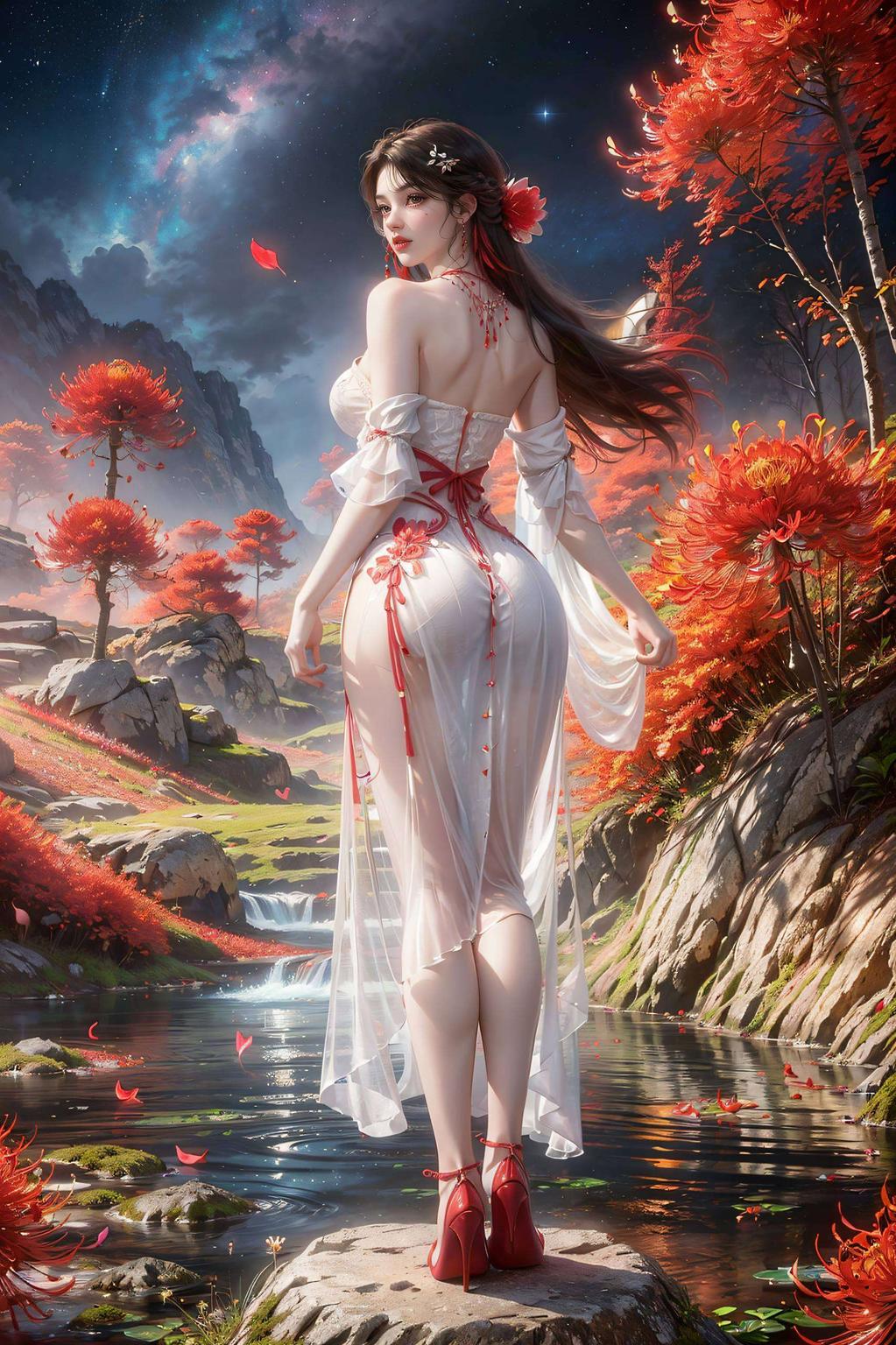 火灵儿采桑女穿梭在春日繁花间