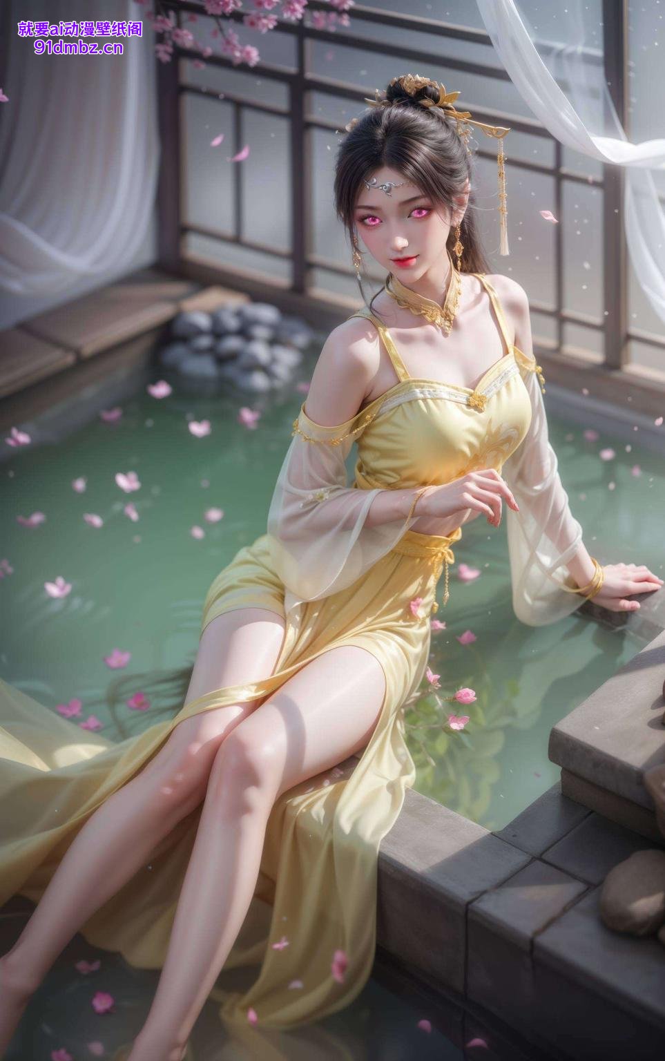 细腻画风描绘古典韵味金瓶儿4K壁纸