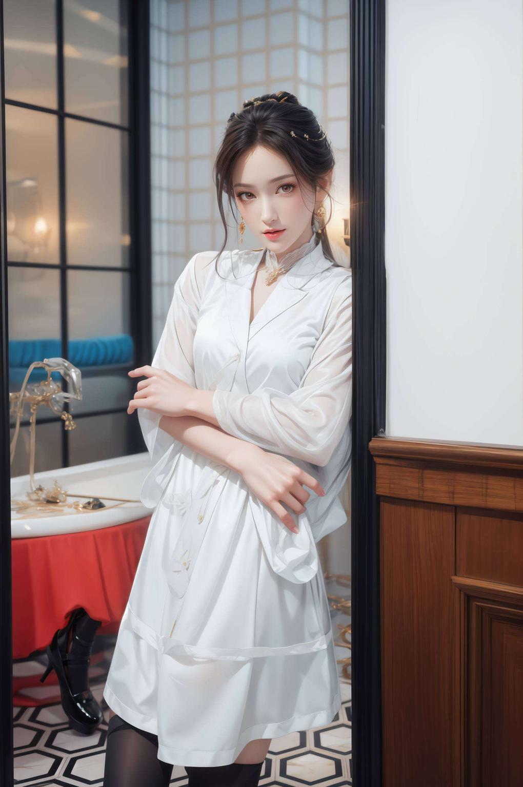 “大家好快来感受这独特的艺术风格吧！”（图片描述：图中金瓶儿身着华丽古装