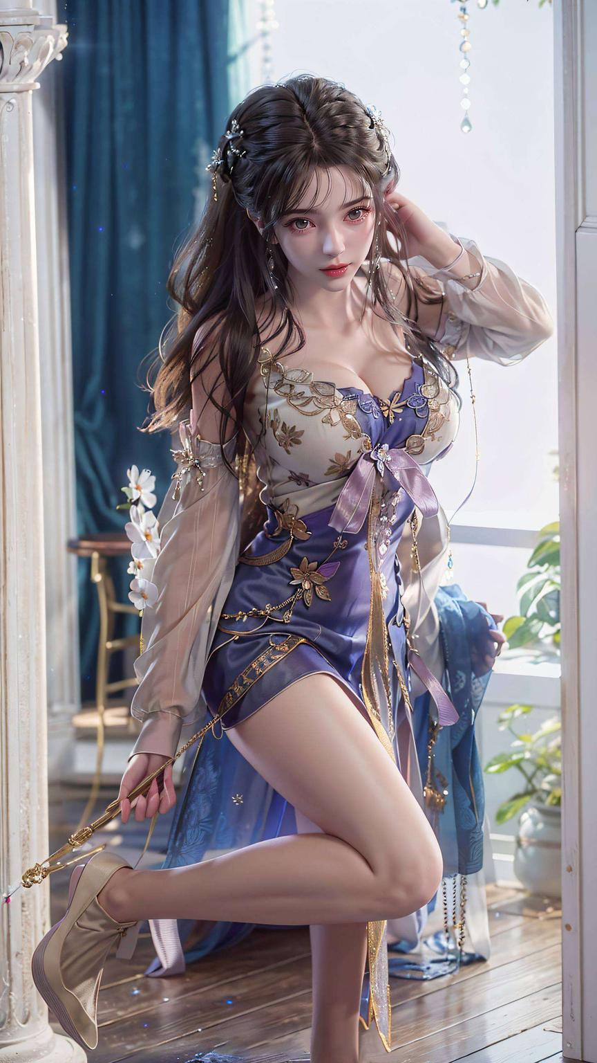 壁纸中的她美不胜收