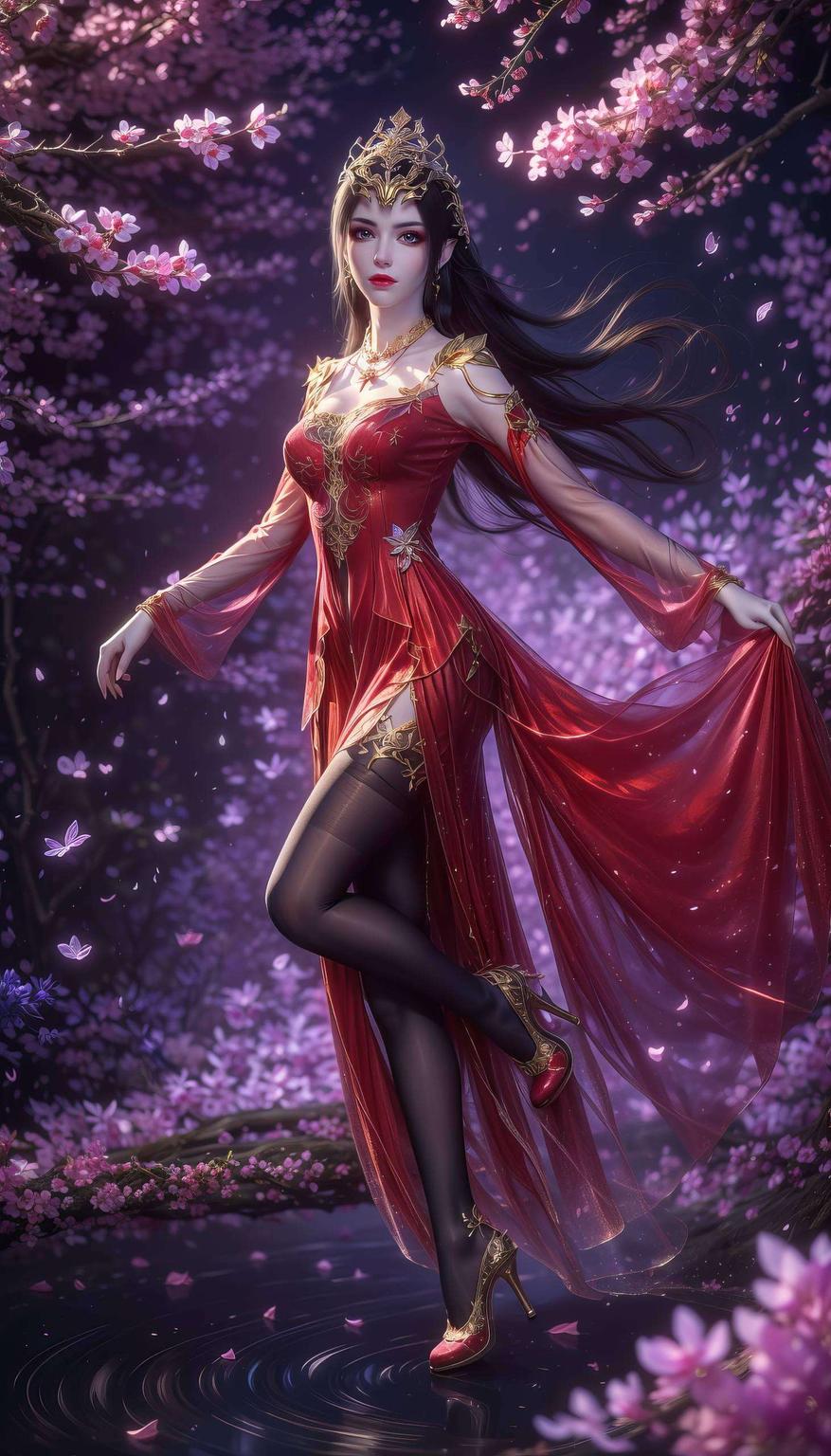 墨蓝蛇发飘逸眼神深邃迷离