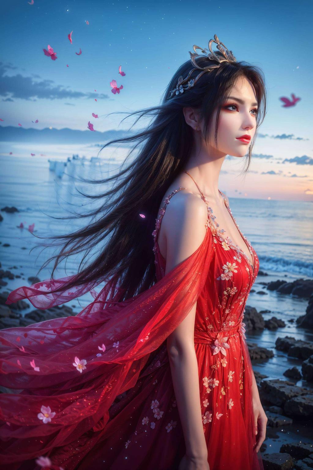 蛇发飘逸生动神秘眼神凝视