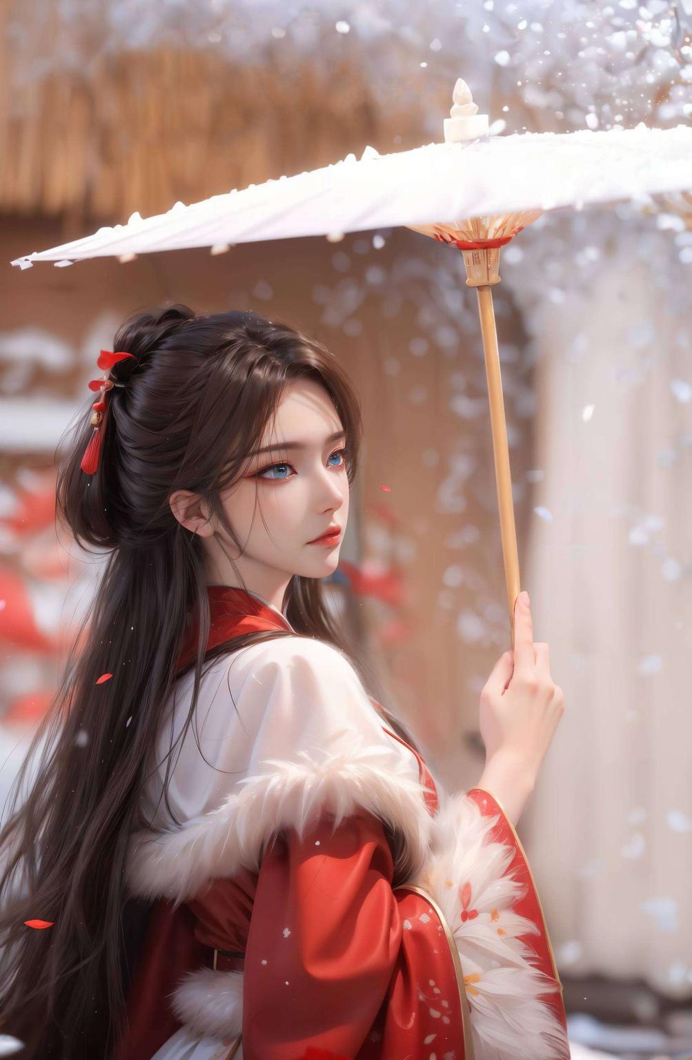 主角是国漫界的颜值担当——元龙蔷薇美女壁纸画面中的她