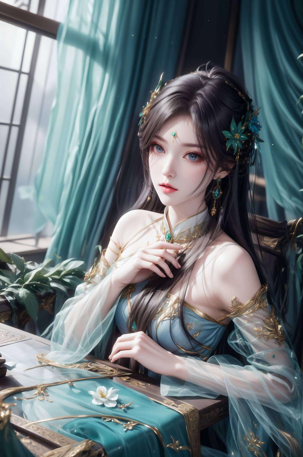 图中宛如穿越时空的仙子