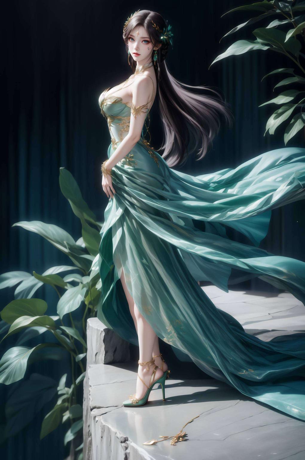 薰儿萧炎深情对视浪漫接吻瞬间