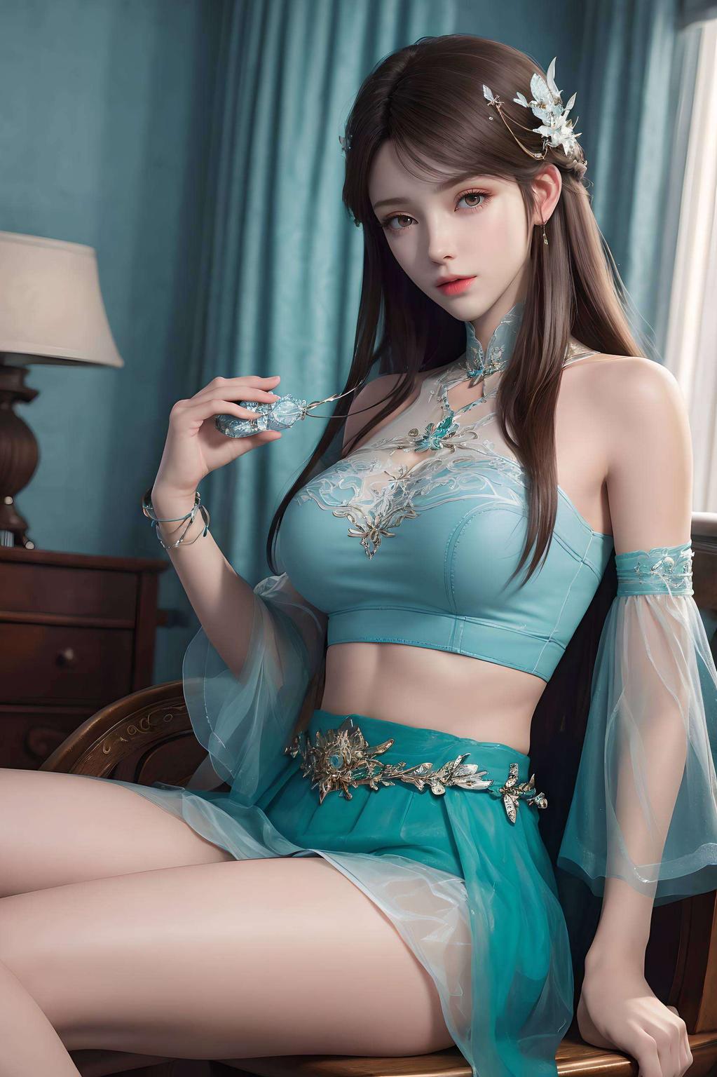 斗破苍穹的壁纸萧薰儿翩翩立于绿意盎然的背景中