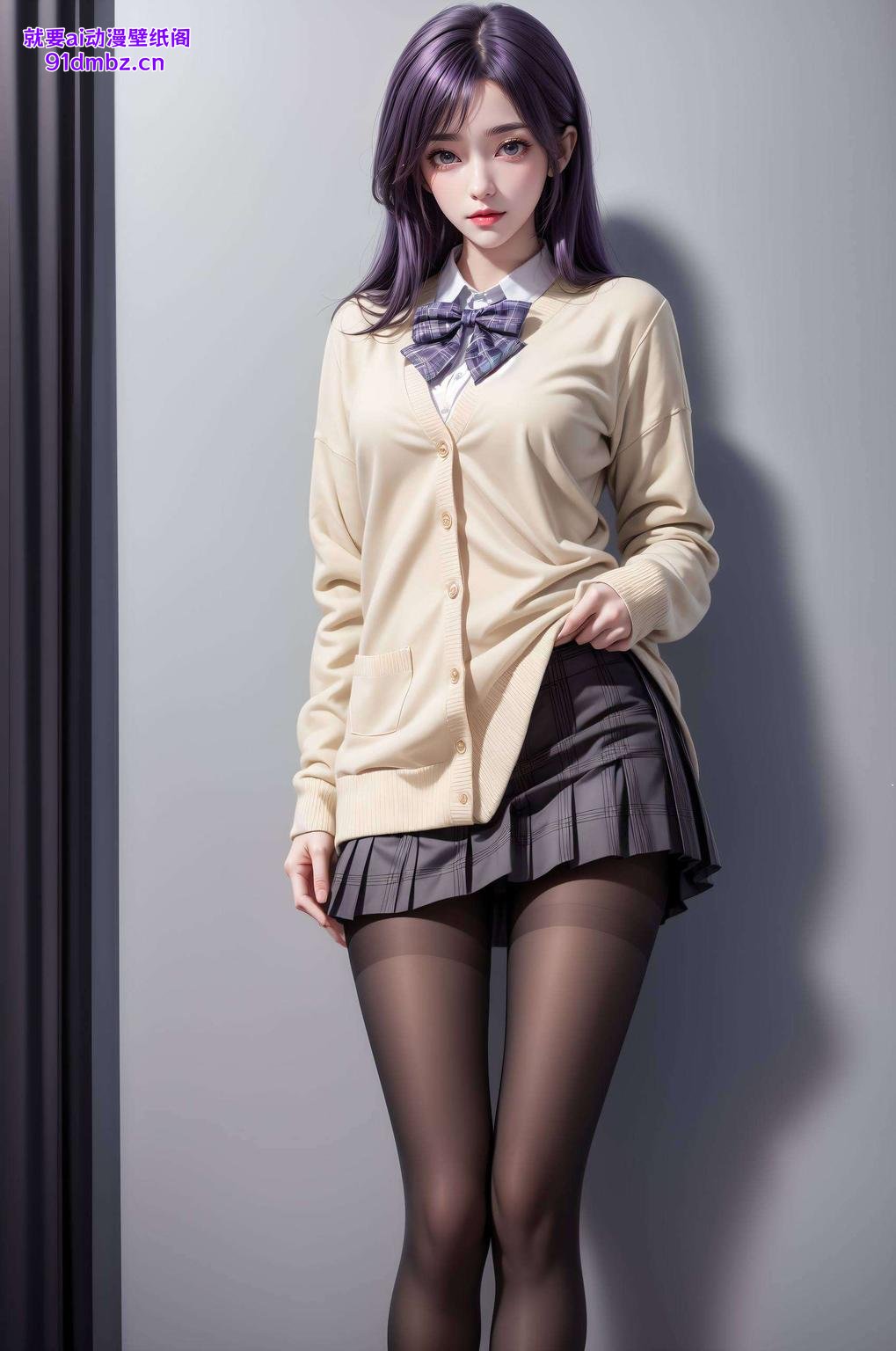 护眼色调搭配苹果风格三位美少女壁纸